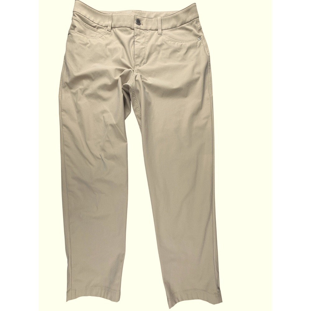 Lululemon ABC Classic Fit Pant 32 x 27‎ Tan Khaki Warpstreme Five Pocket LM5AQHS